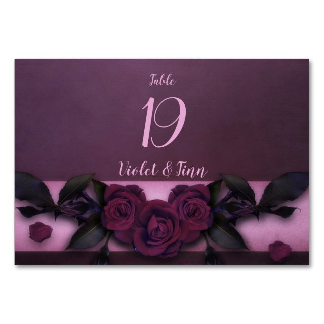 Rose Tischnummer (Vorderseite)