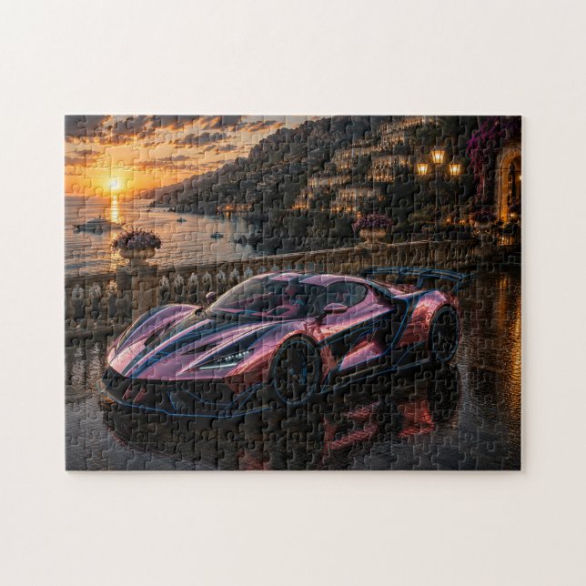 Rose Titanium — Luxury Pink Metallic Supercar  Puzzle (Horizontal)