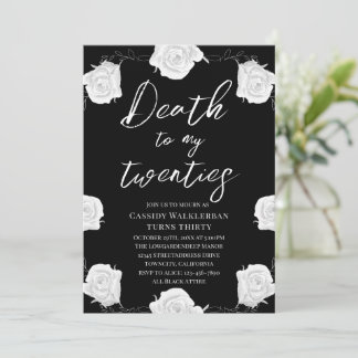Rose Tod bis zum 30. Geburtstag Einladung
