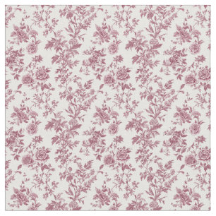 Rose Toile mit Peongs und Wildblumen Stoff