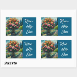 Rose Topiary Van Gogh Style Rose Blumenrosa Rechteckiger Aufkleber