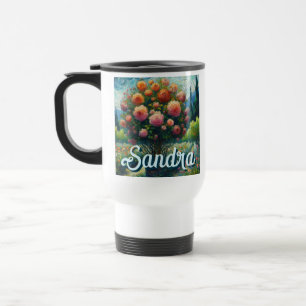 Rose Topiary Van Gogh Style Rose Blumenrosa Reisebecher