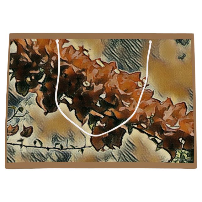 Rose Tree Art Große Geschenktüte (Vorderseite)