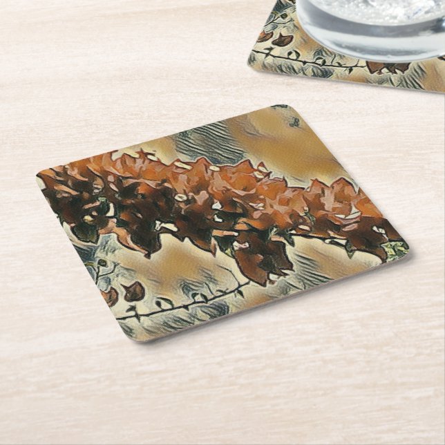 Rose Tree Art Rechteckiger Pappuntersetzer (angewinkelt)