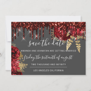 Rose Tropfen Burgundy Maroon Marsala Floral Wrath Save The Date