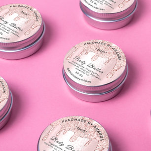 Rose-Tropfen Kosmetik Blush Runder Aufkleber