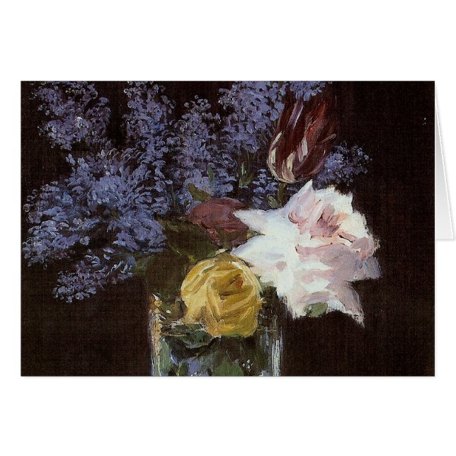Rose, Tulips, Lilacs in einer Kristallvase (Vorderseite (Horizontal))