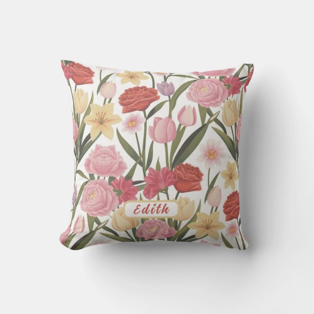 Rose, Tulips und Lilien Kissen (Vorderseite)