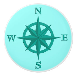 Rose, Türkis und Aqua des Kompass-8-Point Keramikknauf