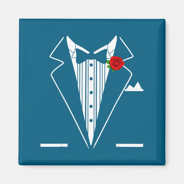 Rose Tuxedo Tux Wedding Prom Costume Party Men Kid Magnet (Vorne)