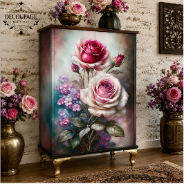 Rose Twilight Garden Decoupage Seidenpapier