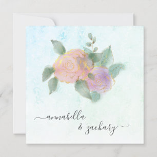 *~* ROSE + UAWG QR Gold Glitzer - AR12 Hochzeit Einladung