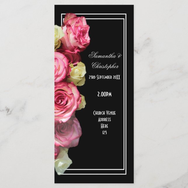 Rose über das Hochzeitsprogramm der Schwarzen Kirc Programm (Vorderseite)