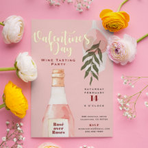 Rosé über Rose Valentinstag Party Rosa