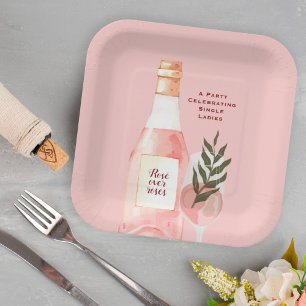 Rosé über Rose Valentinstag Party Rosa Pappteller