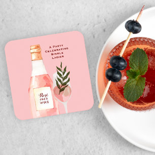 Rosé über Rose Valentinstag Party Rosa Rechteckiger Pappuntersetzer