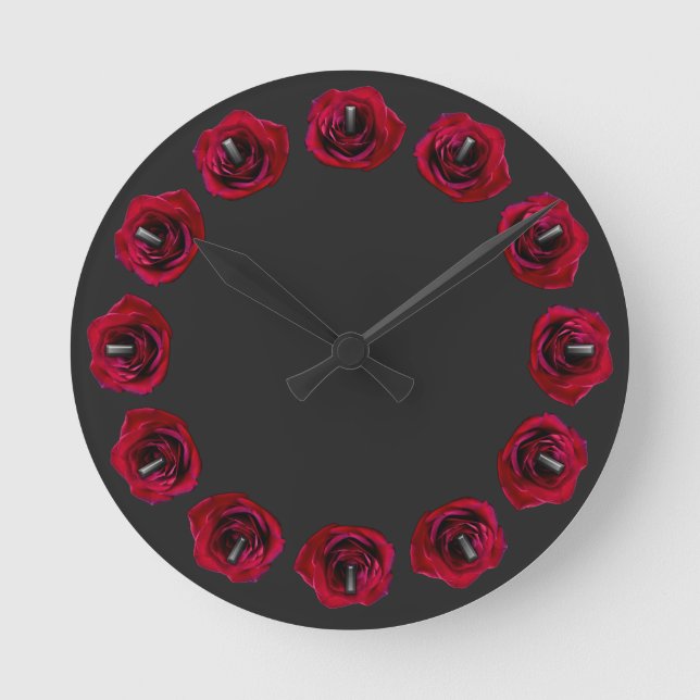 Rose Uhr Rote Rose Blume Wand-Uhr Rose Decke (Vorderseite)