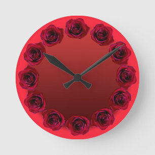 Rose Uhr Rote Rose Blume Wand-Uhr Rose Decke