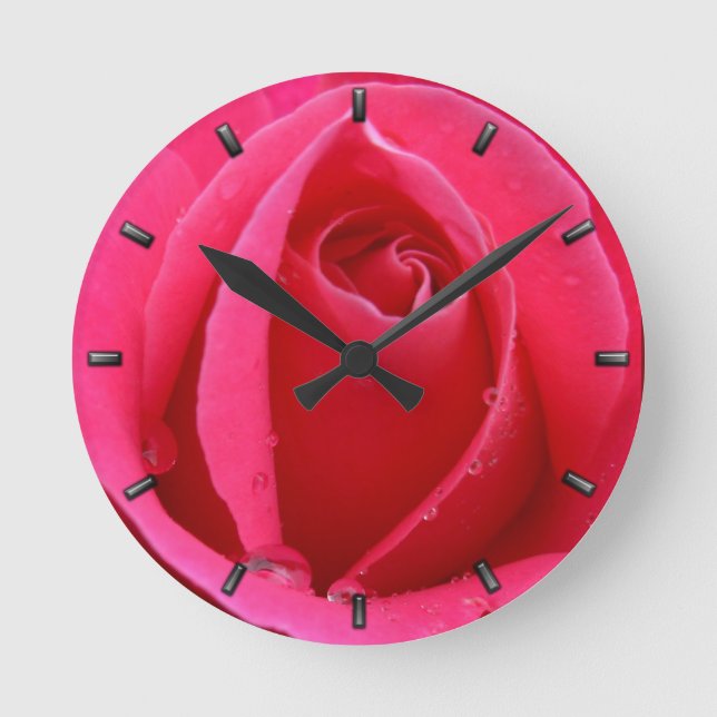 Rose Uhr Rote Rose Blume Wand-Uhr Rose Decke (Vorderseite)