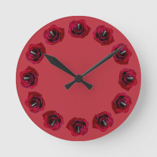 Rose Uhr Rote Rose Blume Wand-Uhr Rose Decke