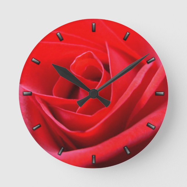 Rose Uhr Rote Rose Blume Wand-Uhr Rose Decke (Vorderseite)