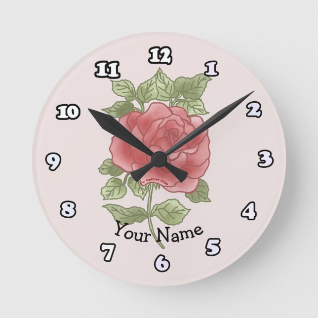 Rose-Uhr Runde Wanduhr (Vorderseite)
