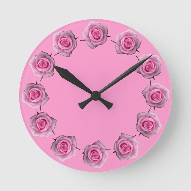 Rose Uhren Rosa Blume Wand Uhr Rose Decke (Vorderseite)