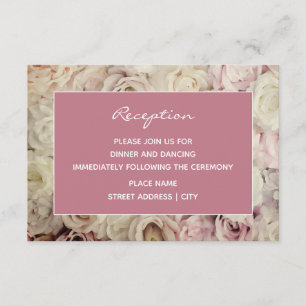 Rose und Alte Rose Rosa Hochzeitsempfangskarten Begleitkarte
