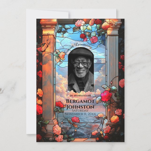 Rose und Beerdigung aus festem Glas Ankündigung (Vorderseite)