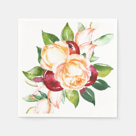 Rose und Berry Watercolor Stems Serviette