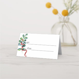 Rose und Berry Watercolor Stems Wedding Platzkarte