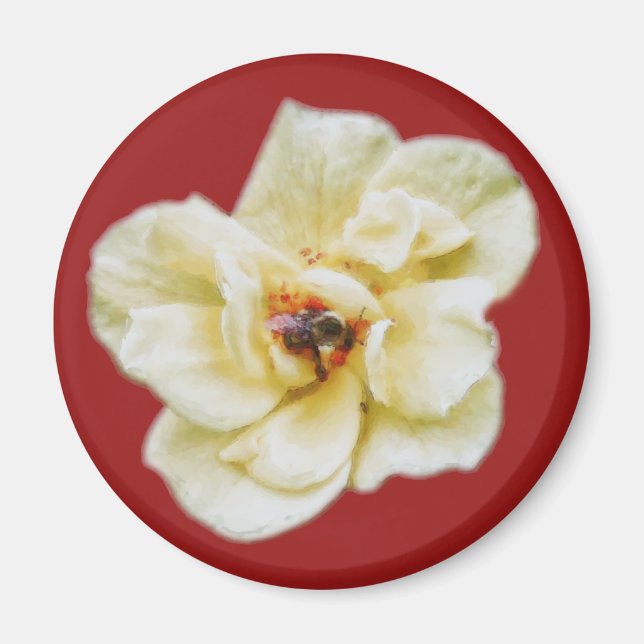 Rose und Biene Magnet (Vorne)