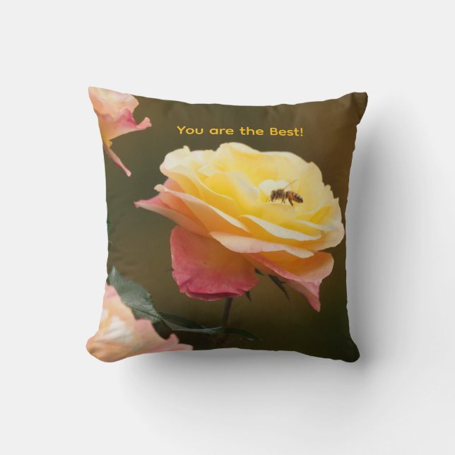 Rose und Biene-Tasche Kissen (Vorderseite)