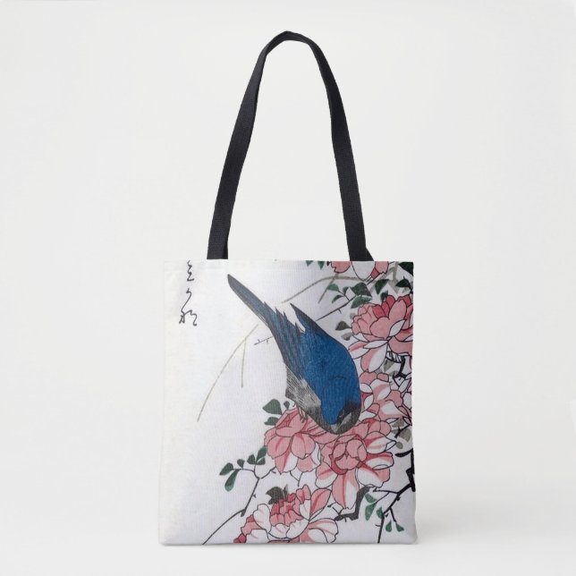 Rose und Blauer Vogel, Hiroshige, Ukiyo-e (Vorderseite)