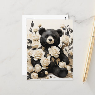 Rose und Blindbären Postkarte