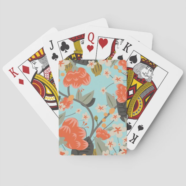 Rose und Blume Vintager Hintergrundbilder Spielkarten (Rückseite)
