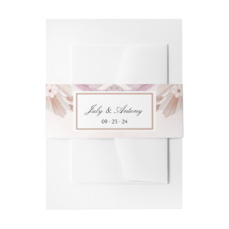 Rose und Champagner Moderne Trendy Hochzeit Einladungsbanderole