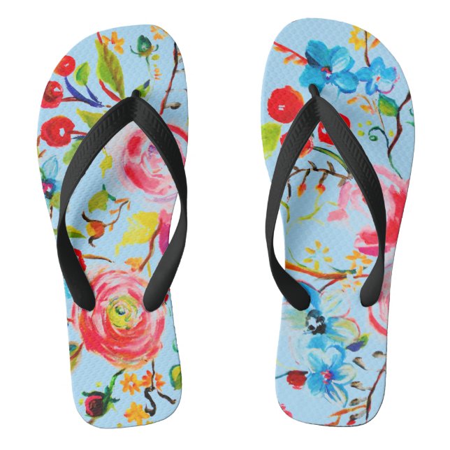 Rose und Cherry Blue Sky Flip Flops (Fußbett)