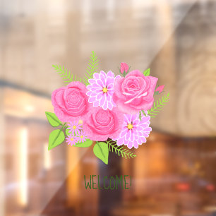 Rose und Dahlias-Fensterheber Fensteraufkleber