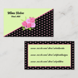 Rose und Dahlias Visuell Artist Business Card Telefonnummerkarte