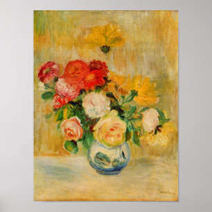 Rose und Dahlias von Renoir Poster