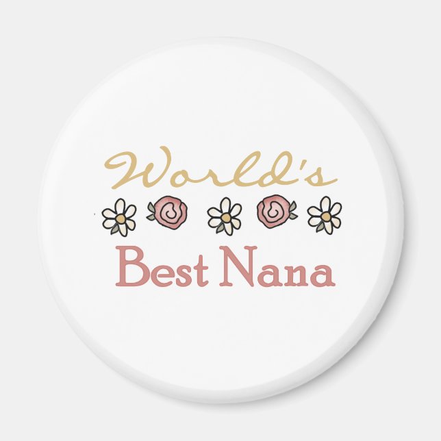 Rose und Daisies World's Best Nana Magnet (Vorne)