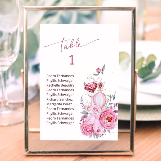 Rose und Diamant Brautparty Tischnummer (Von Creator hochgeladen)