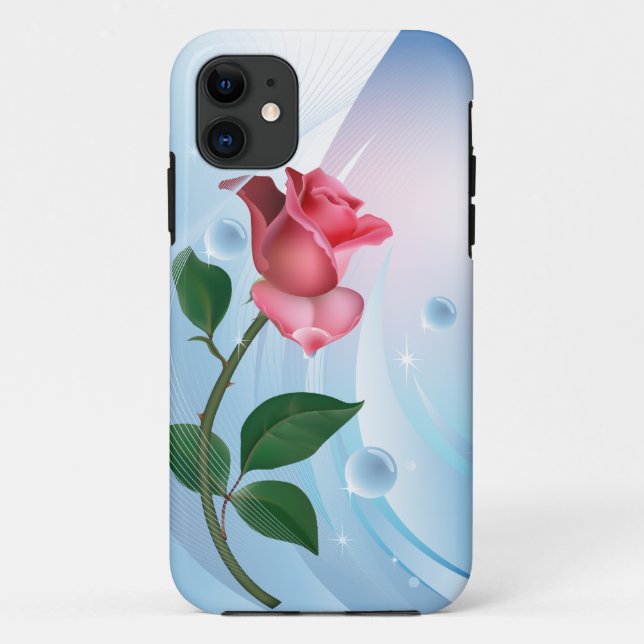 Rose und Droplets Case-Mate iPhone Hülle (Rückseite)