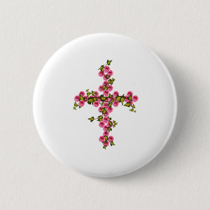 Rose und Efeu Button