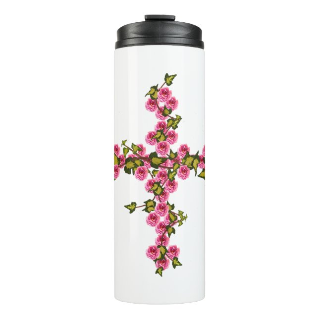 Rose und Efeu Thermosbecher (Vorderseite)