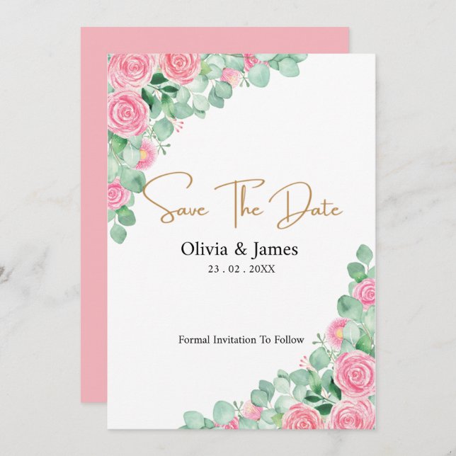 Rose und Eukalyptus Wedding (Vorne/Hinten)