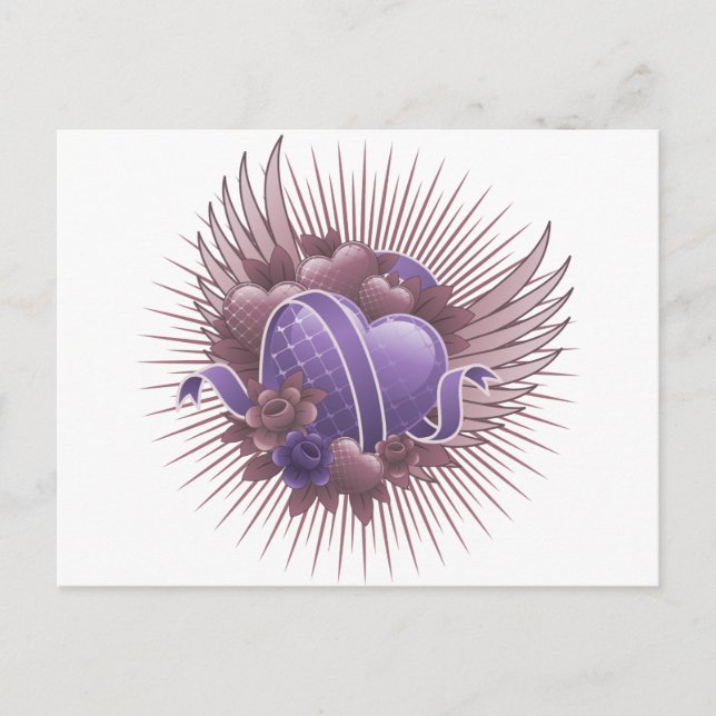 Rose und Flüge Postkarte (Vorderseite)
