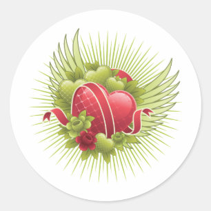 Rose und Flüge Runder Aufkleber