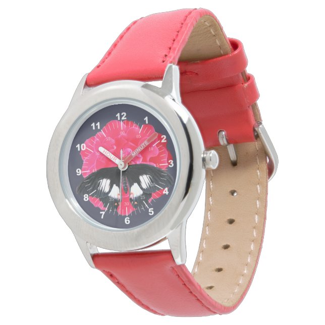 Rose und Frack Armbanduhr (Schrägansicht)